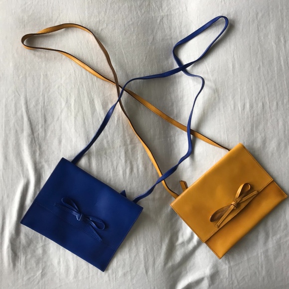 GAP Leather Crossbody Bags | (1) Blue (1) Mustard Yellow - Picture 3 of 14